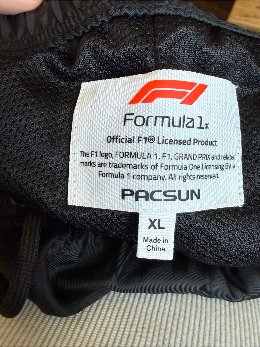 PacSun Formula 1 Racing Shorts XL NWT Black Graphic Shorts - Picture 9 of 10